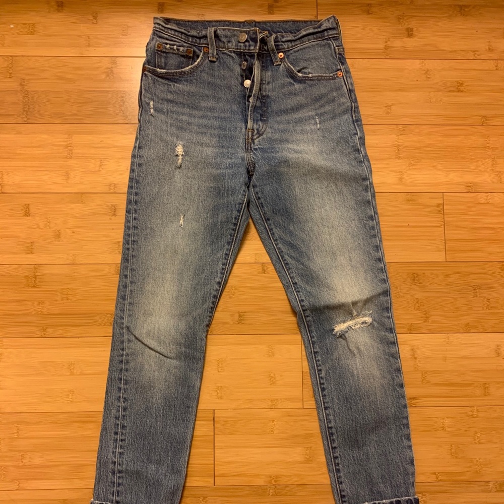 Levi’s 501 high waisted straight jeans